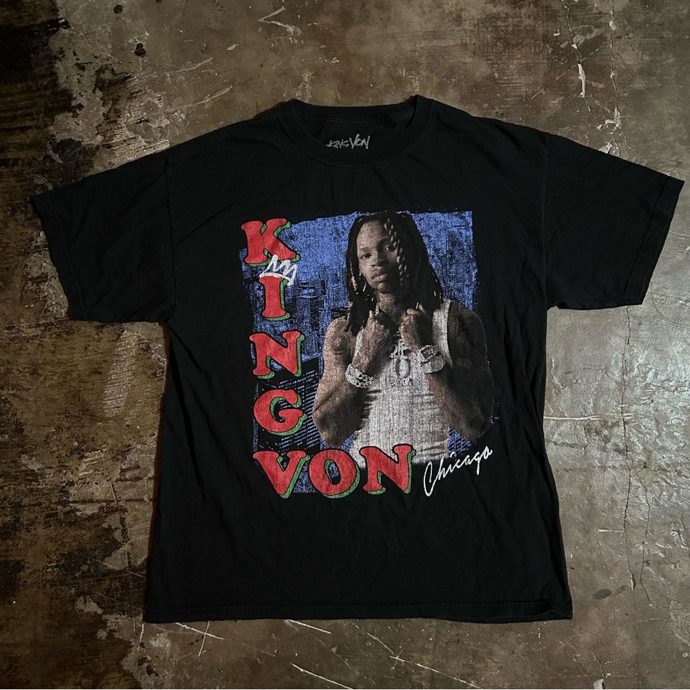 LARGE Black King Von Chicago tour tee
